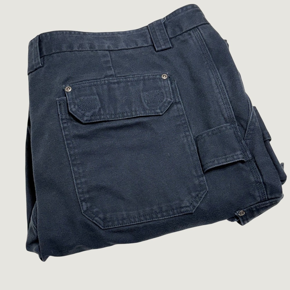 Duluth Trading Co Fire Hose Cargo Pants Mens 44x32 Navy Workwear Canvas 92204